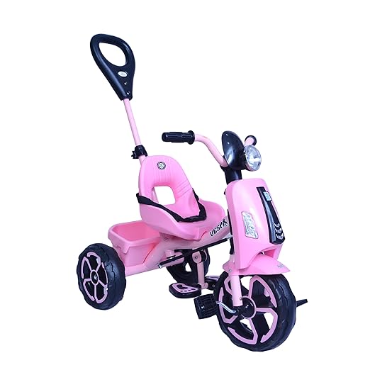 VINI TOYS Vespa-Style Tricycle with Parent Handle